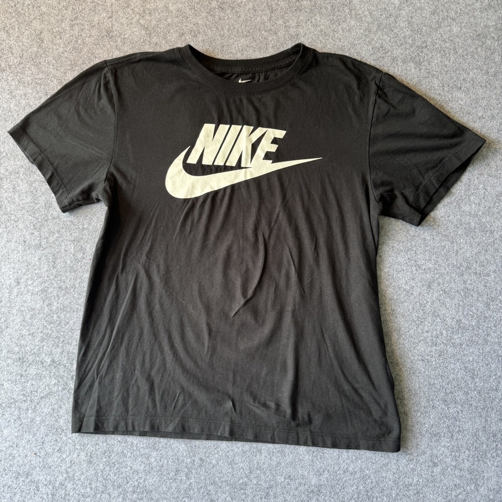 Nike Sportswear Futura Icon T-Shirt Small Black Graphic Logo Cotton Tee